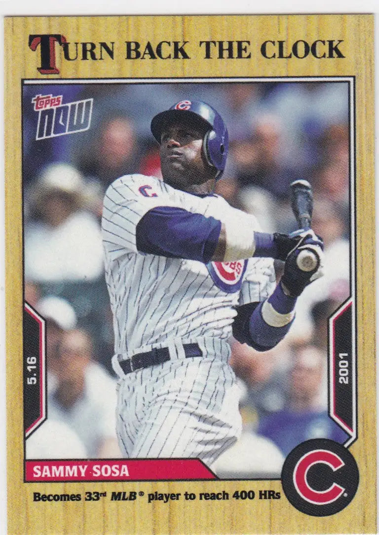 Vintage Topps baseball card featuring Sammy Sosa Chicago Cubs player in uniform