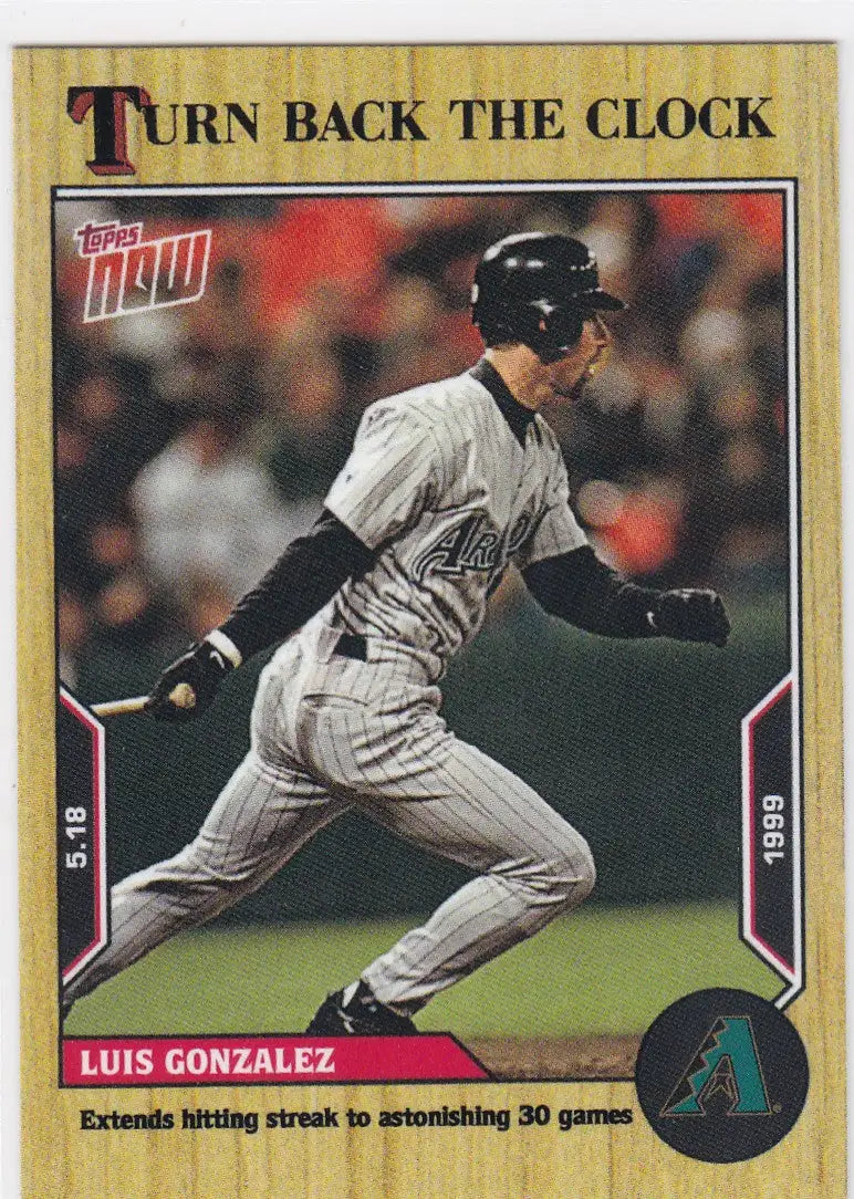 Collectible baseball card of Luis Gonzalez Arizona Diamondbacks 2022 TURN BACK THE CLOCK