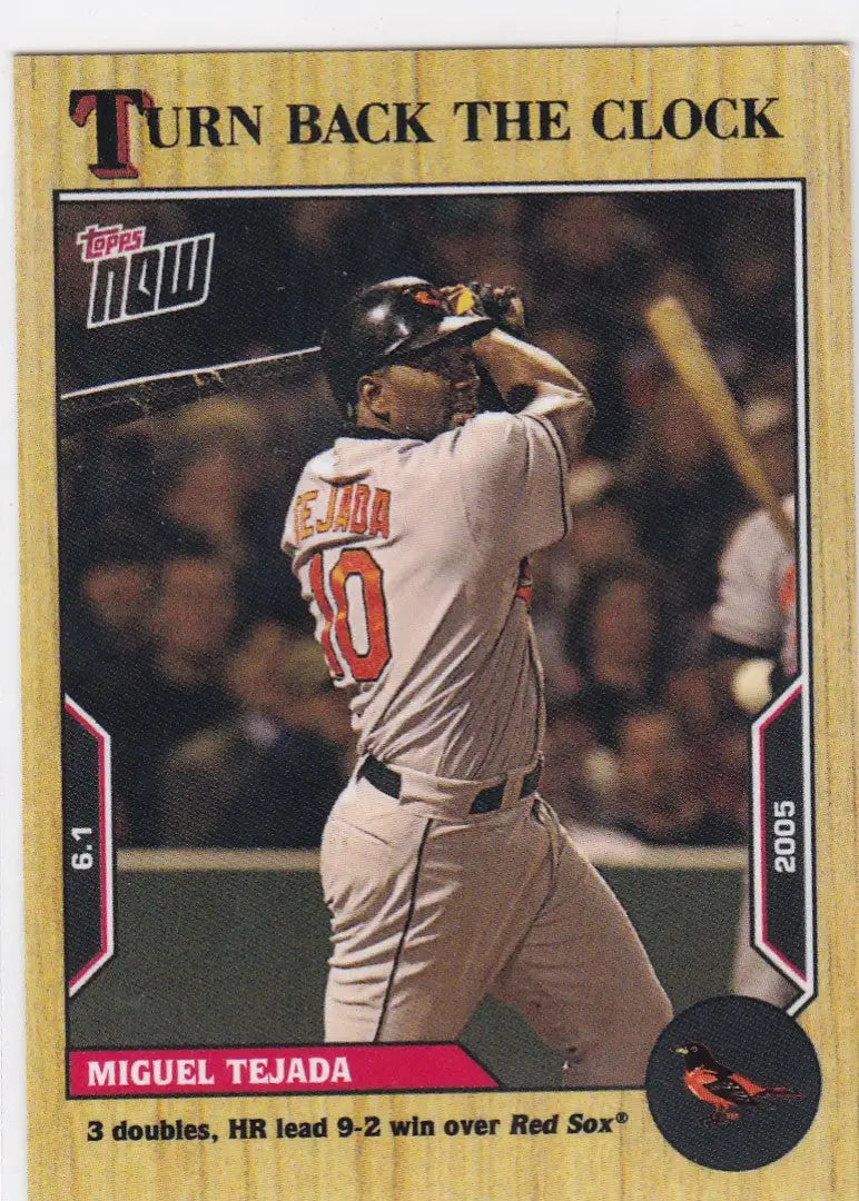 Collectible baseball card of Miguel Tejada Baltimore Orioles from 2022 TURN BACK THE CLOCK series