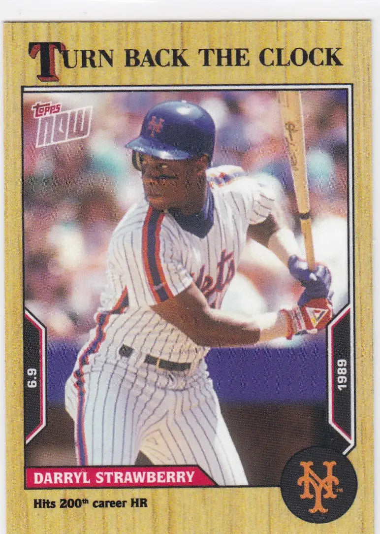 Vintage Topps baseball card of Darryl Strawberry in New York Mets uniform