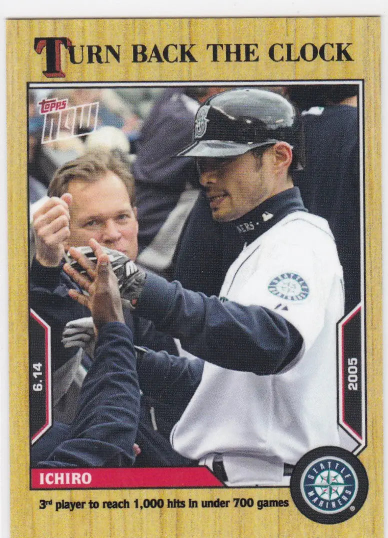 Baseball trading card featuring Ichiro Suzuki from 2022 TURN BACK THE CLOCK Seattle Mariners