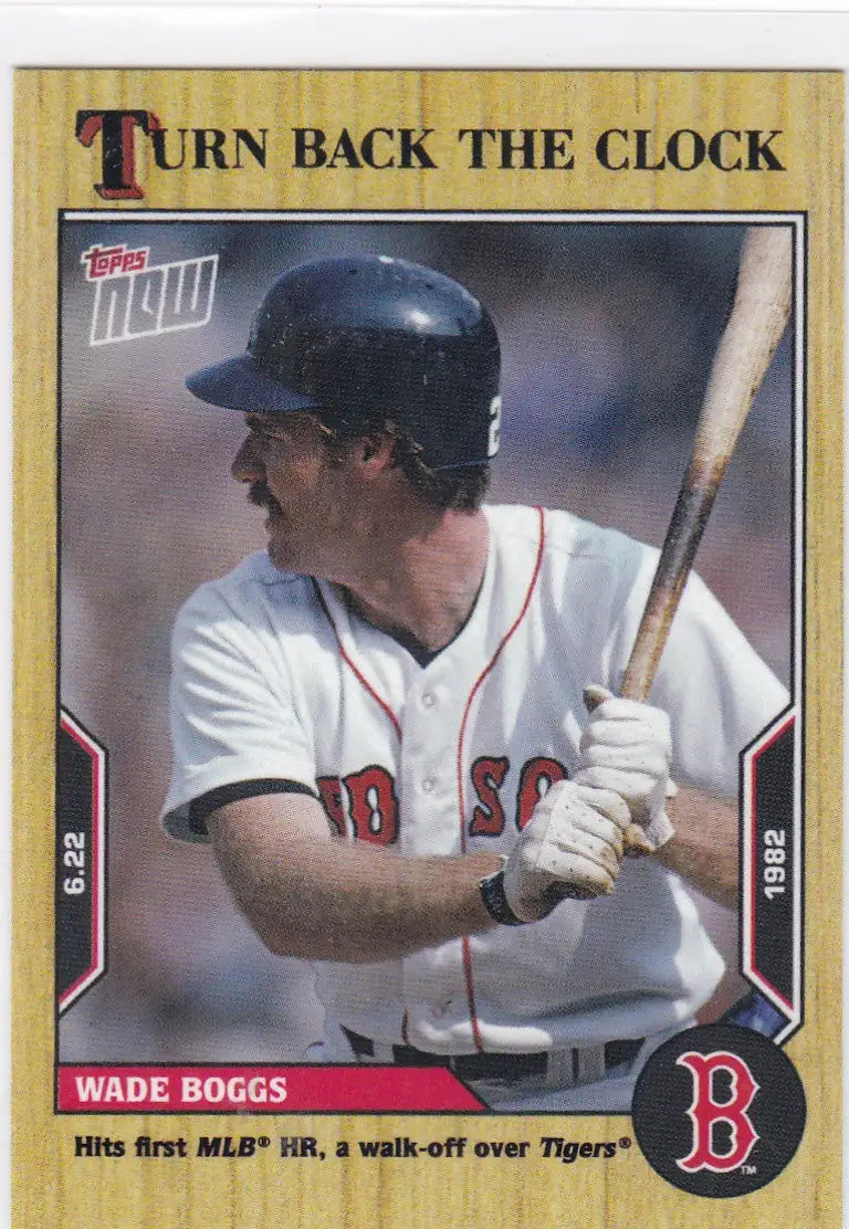 2022 Turn Back The Clock Wade Boggs Boston Red Sox baseball card featuring vintage design
