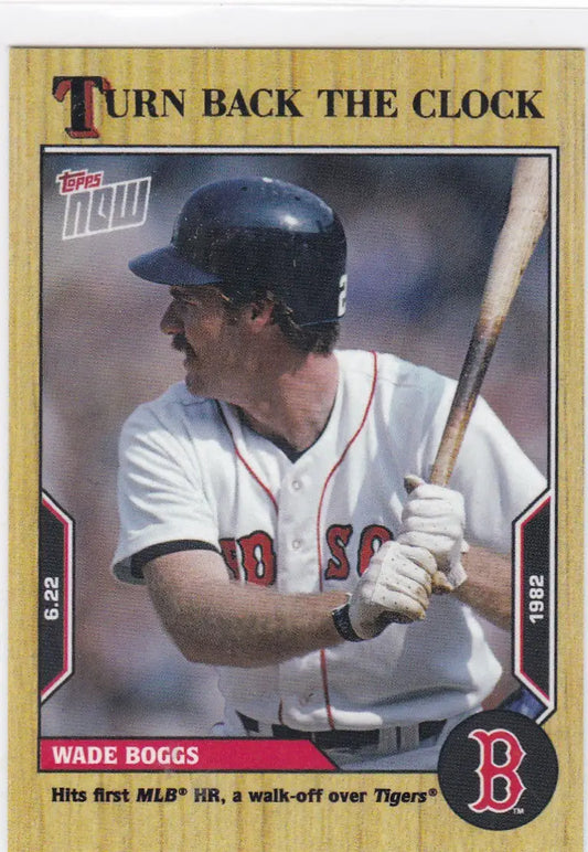 2022 Turn Back The Clock Wade Boggs Boston Red Sox baseball card featuring vintage design