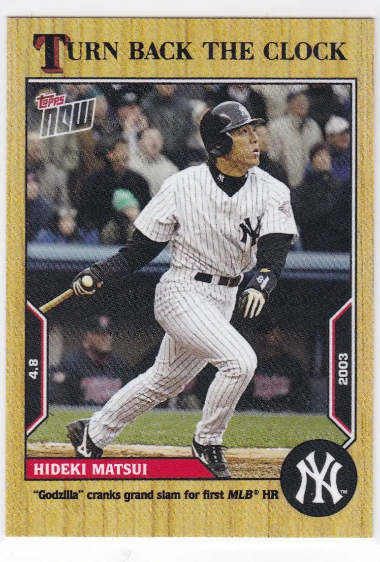 Baseball card of Hideki Matsui in New York Yankees uniform from 2022 TURN BACK THE CLOCK series