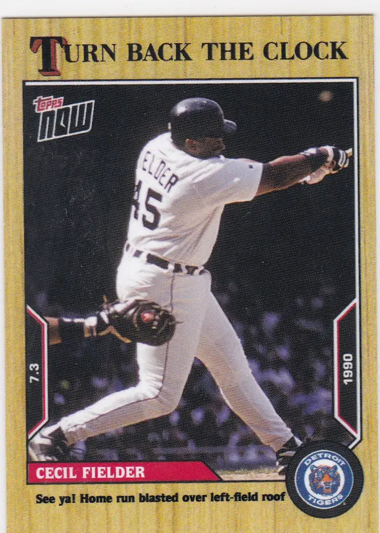 Baseball trading card featuring Cecil Fielder from Detroit Tigers 2022 TURN BACK THE CLOCK