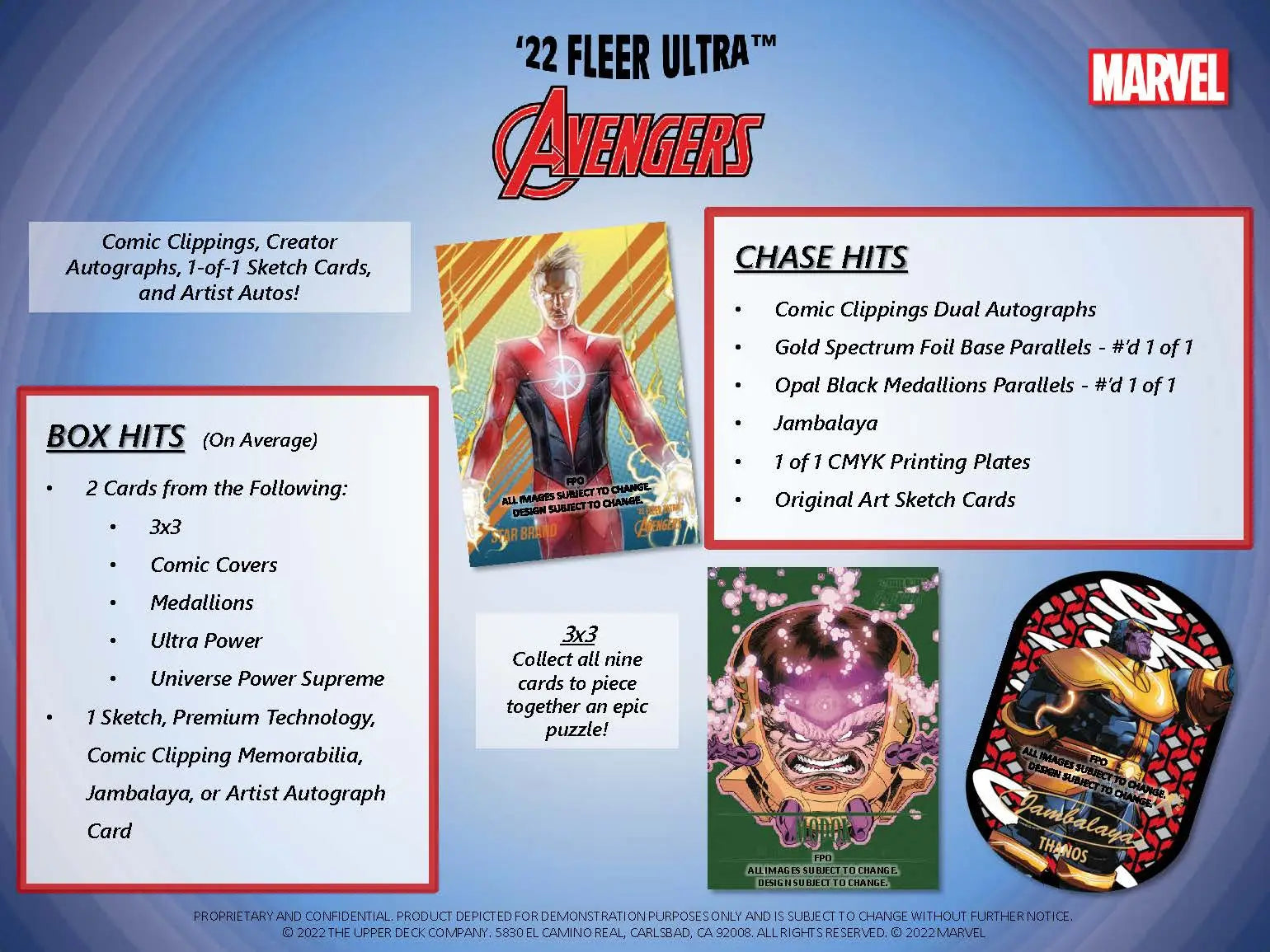 Marvel Avengers trading card details for Upper Deck Fleer Ultra product information
