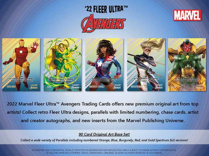 Fleer Ultra Avengers trading cards from Upper Deck Fleer for Marvel collectors