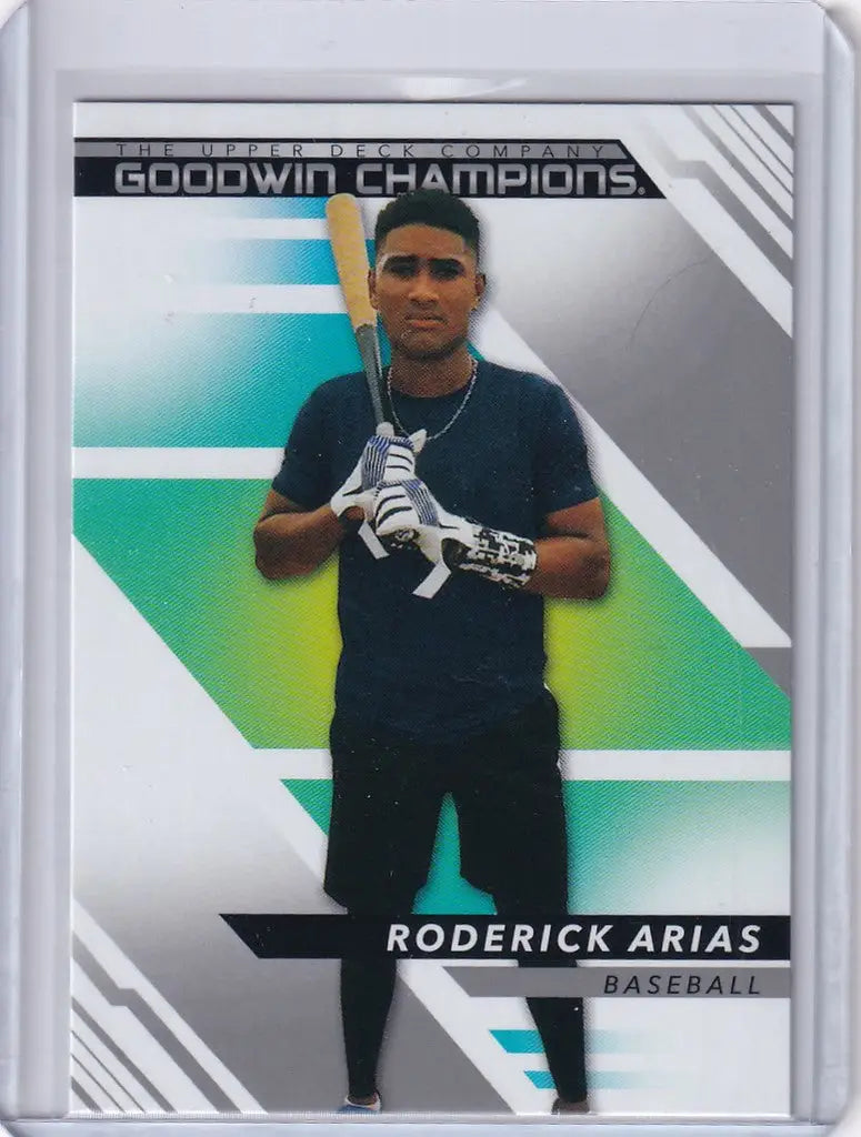 Baseball trading card of Roderick Arias from Upper Deck Goodwin series 2022