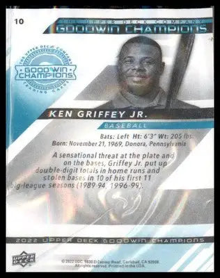 2022 Upper Deck Goodwin Champions Turquoise #10 Ken Griffey Jr. - Baseball Card Single