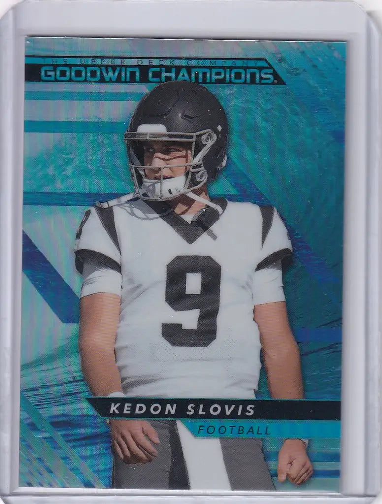 Football trading card of Kedon Slovis in white jersey, Upper Deck Goodwin Platinum High