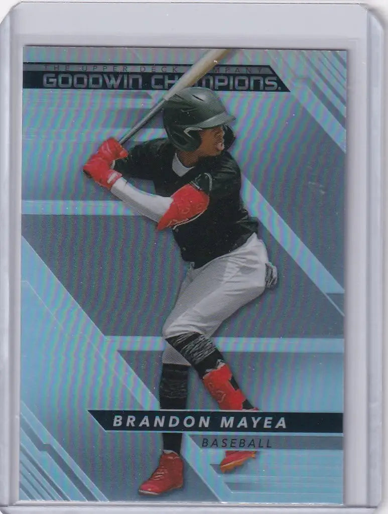 Baseball trading card of Brandon Mayea in batting stance from Upper Deck Goodwin Platinum P24