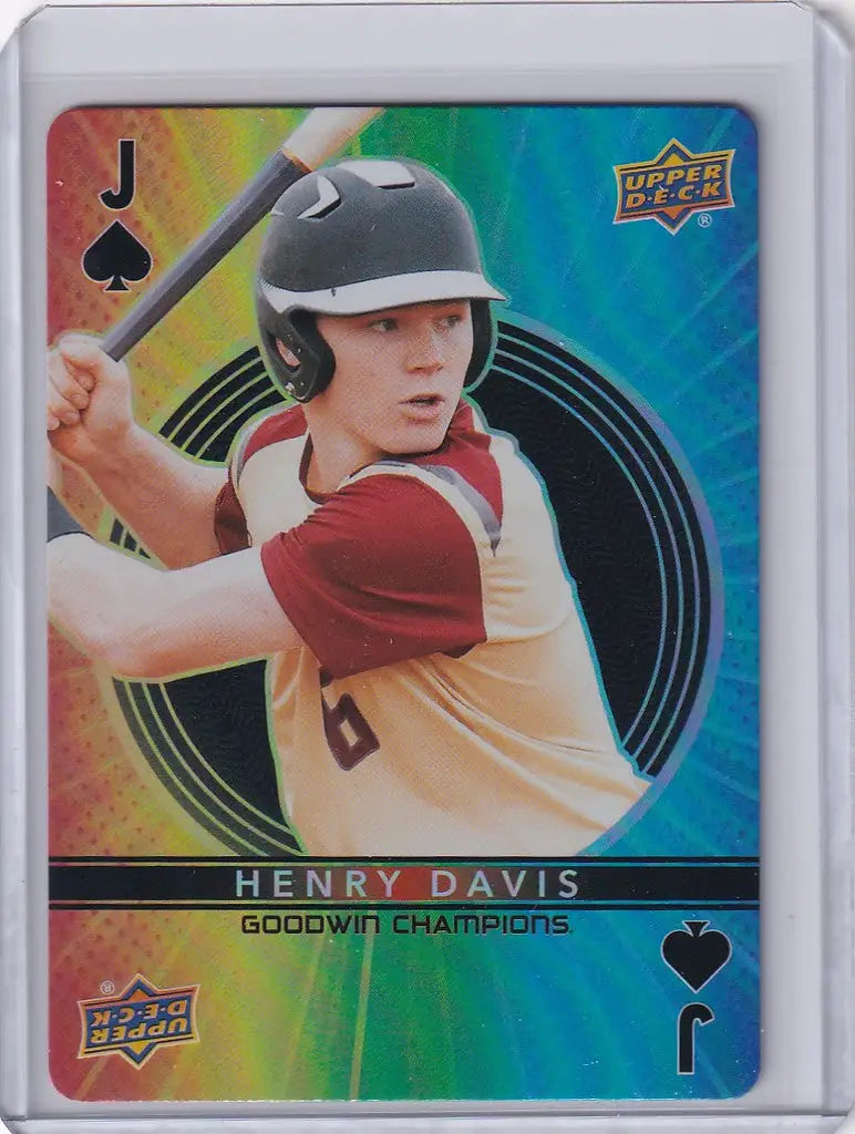 Baseball trading card of Henry Davis in batting stance from Upper Deck Goodwin Playing Cards