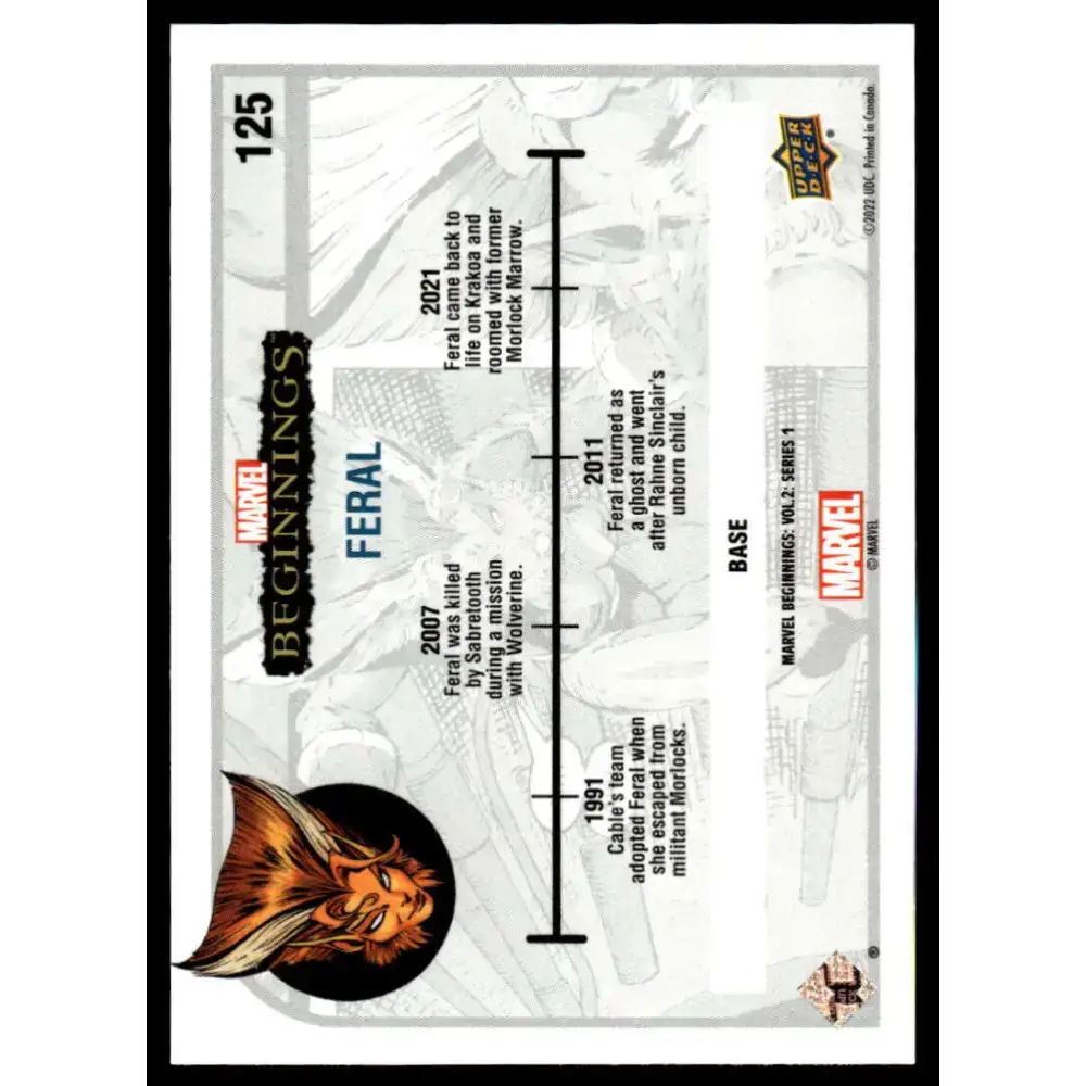 2022 Upper Deck Marvel Beginnings Vol. 2 Series 1 #125 Feral NonSport - Marvel Card Single