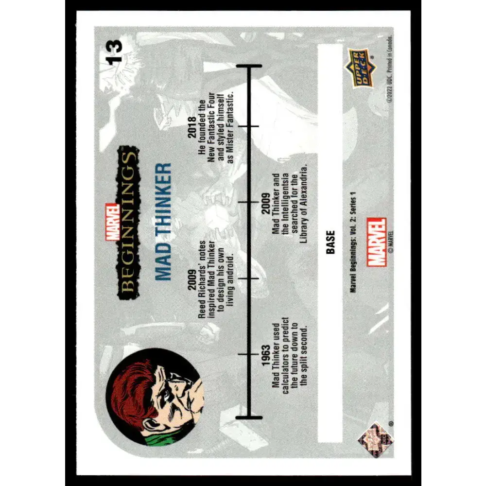 2022 Upper Deck Marvel Beginnings Vol. 2 Series 1 #13 Mad Thinker NonSport - Marvel Card Single