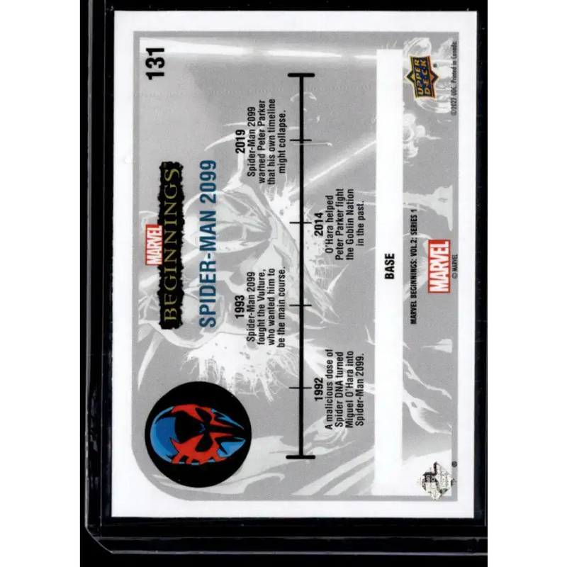 2022 Upper Deck Marvel Beginnings Vol. 2 Series 1 #131 Spider-Man 2099 NM-MT NonSport Card - Non-Sports Card Single