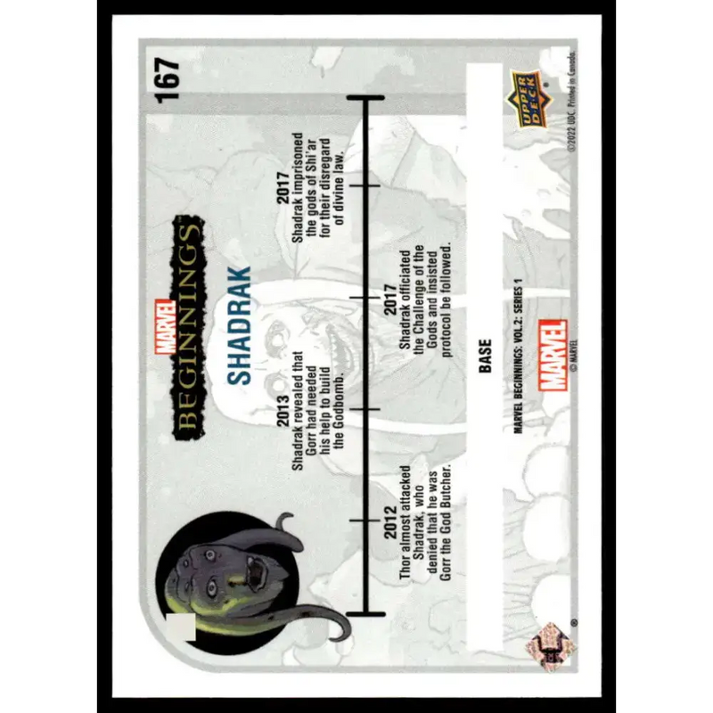 2022 Upper Deck Marvel Beginnings Vol. 2 Series 1 #167 Shadrak NonSport - Marvel Card Single