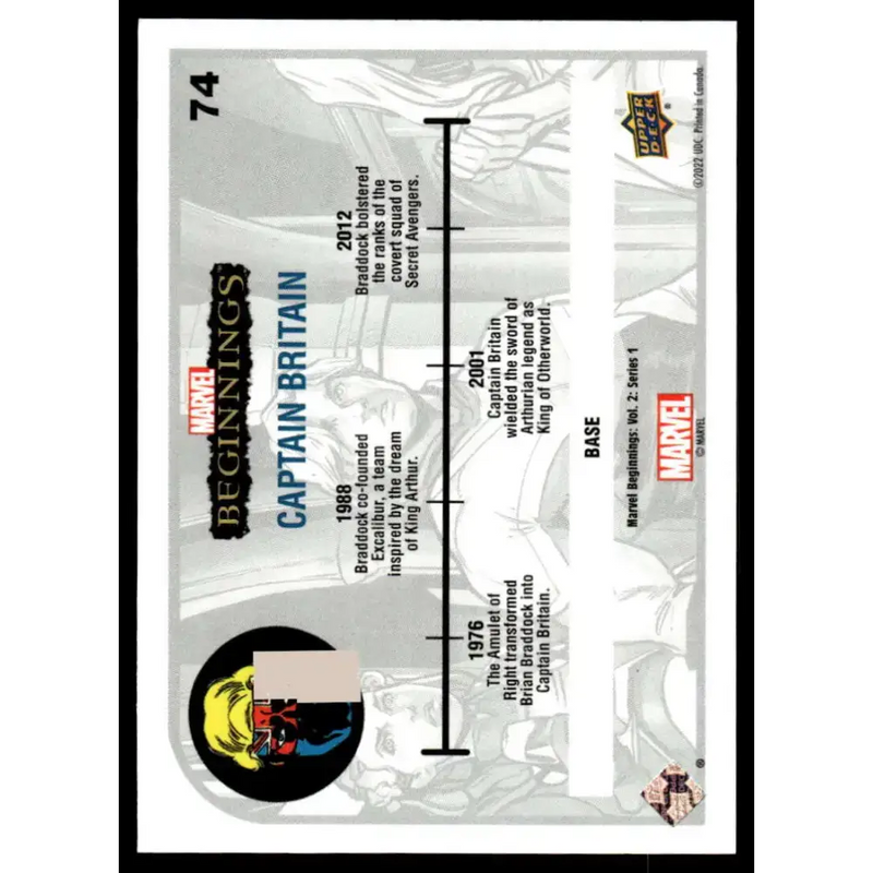 2022 Upper Deck Marvel Beginnings Vol. 2 Series 1 #74 Captain Britain NonSport - Non-Sports Card Single