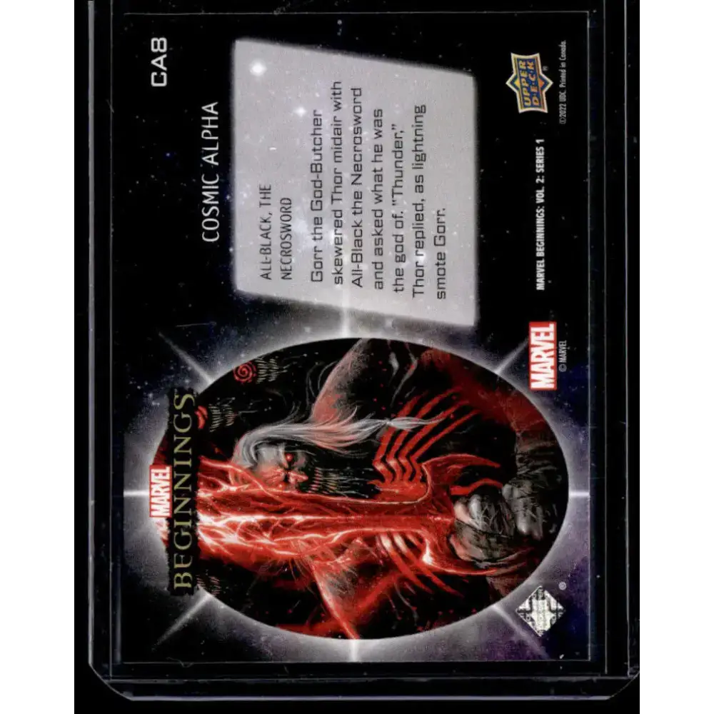 2022 Upper Deck Marvel Beginnings Vol. 2 Series 1 Cosmic Alpha #CA8 All-Black/ the Necrosword NM-MT NonSport Card