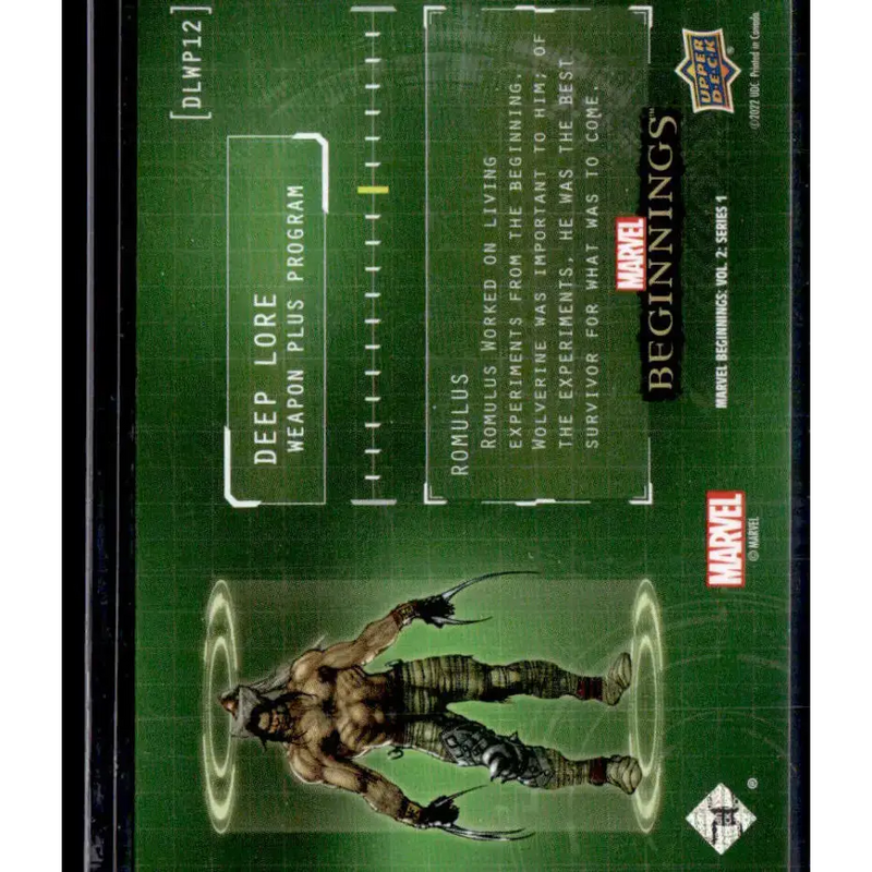2022 Upper Deck Marvel Beginnings Vol. 2 Series 1 Deep Lore - Weapons Plus #DLWP12 Romulus NM-MT NonSport Card - Marvel