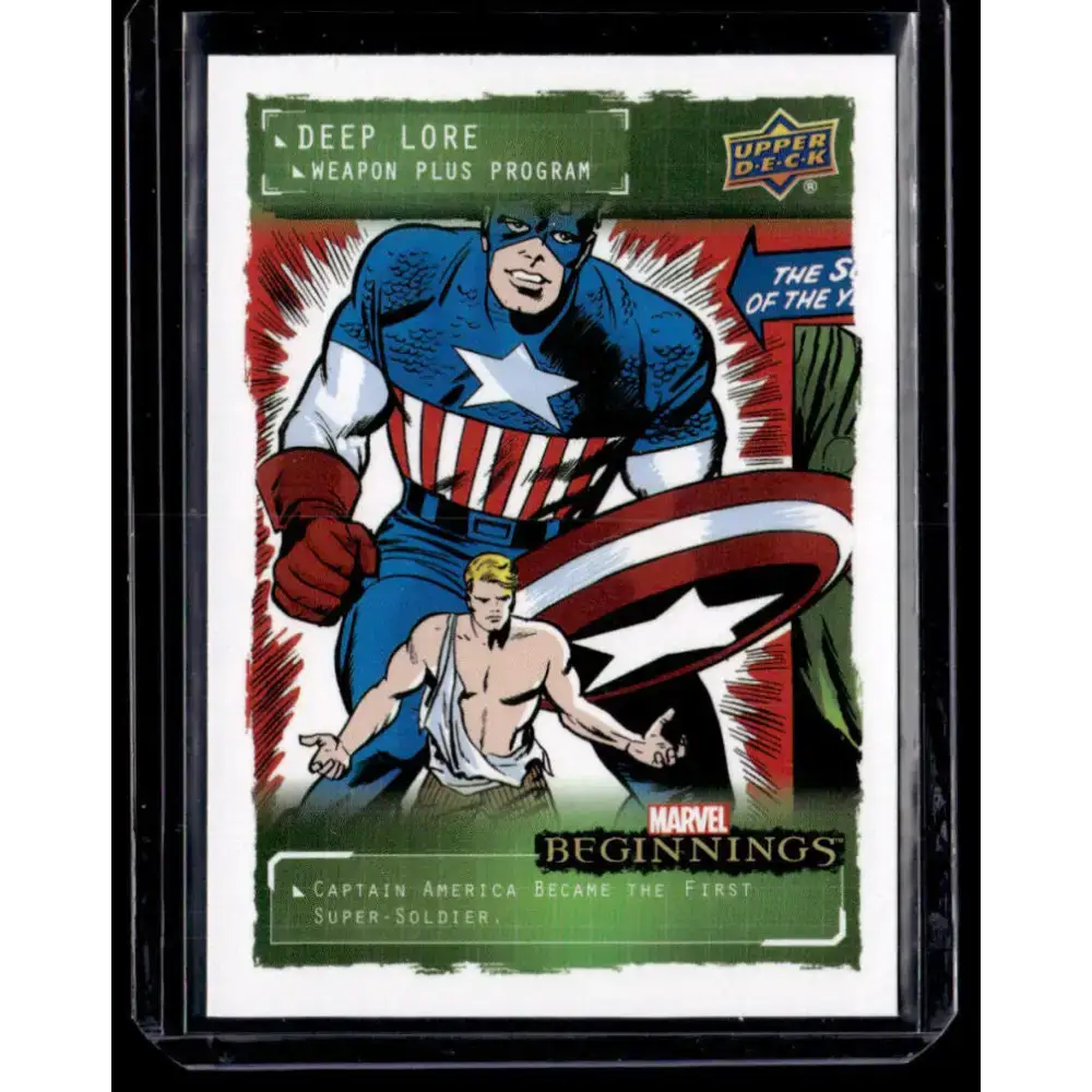 2022 Upper Deck Marvel Beginnings Vol. 2 Series 1 Deep Lore - Weapons Plus #DLWP1 Captain America NM-MT NonSport Card