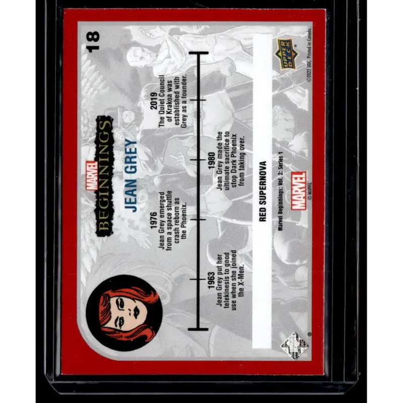 2022 Upper Deck Marvel Beginnings Vol. 2 Series 1 Red Supernova #18 Jean Grey NM-MT NonSport Card - Marvel Card Single