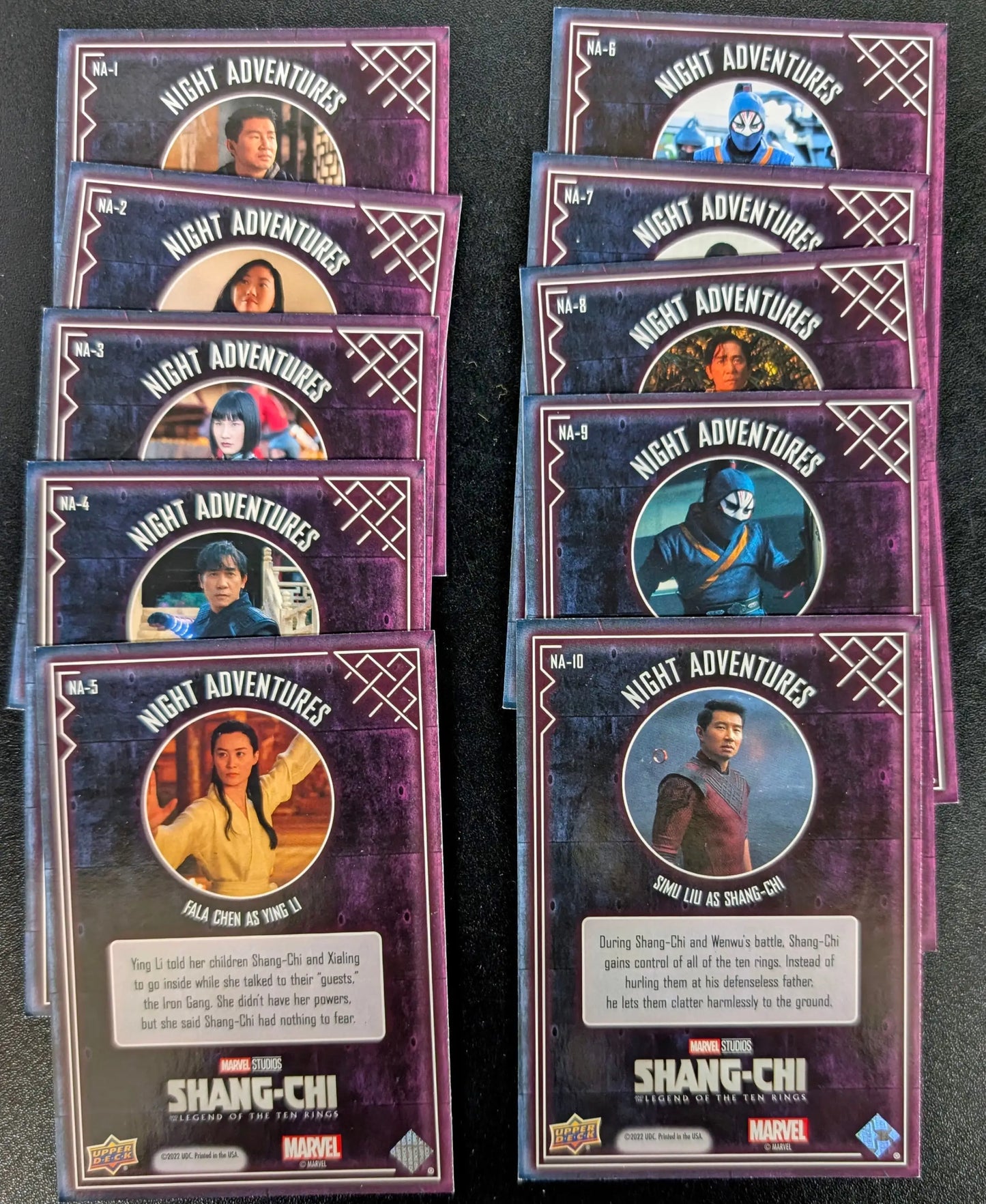 2022 Upper Deck Marvel Shang-Chi Complete 10 Card Night Adventures Set NA-1 to NA-10 - Marvel Card Single