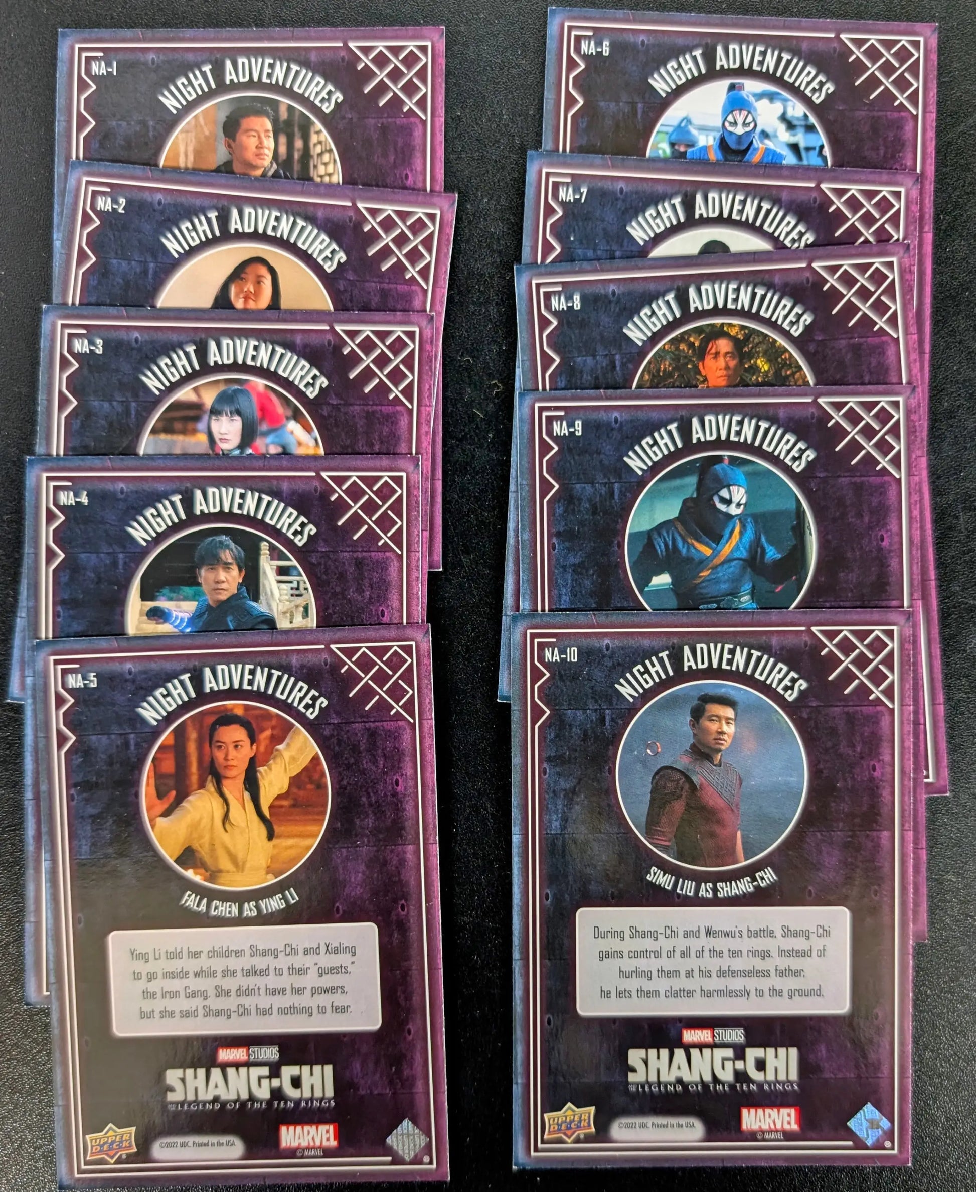 2022 Upper Deck Marvel Shang-Chi Complete 10 Card Night Adventures Set NA-1 to NA-10 - Marvel Card Single