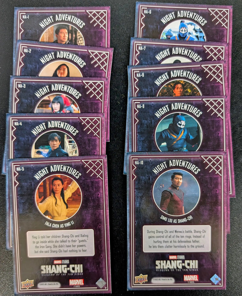 2022 Upper Deck Marvel Shang-Chi Complete 10 Card Night Adventures Set NA-1 to NA-10 - Marvel Card Single