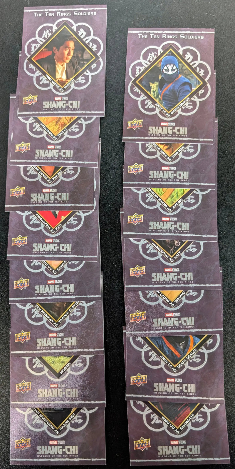2022 Upper Deck Marvel Shang-Chi Complete 15 Card Ten Rings Soldiers Set T-1 to T-15 - Marvel Card Single