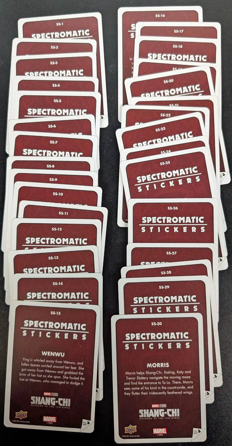 2022 Upper Deck Marvel Shang-Chi Complete 30 Card Spectromatic Stickers Set SS-1 to SS-30 - Non-Sports Card Single