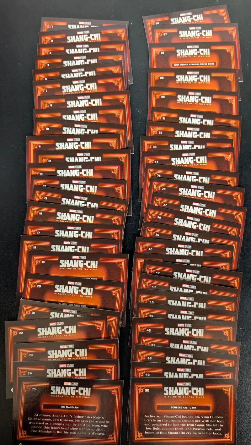 2022 Upper Deck Marvel Shang-Chi Complete 50 Card Base Set - Marvel Card Single