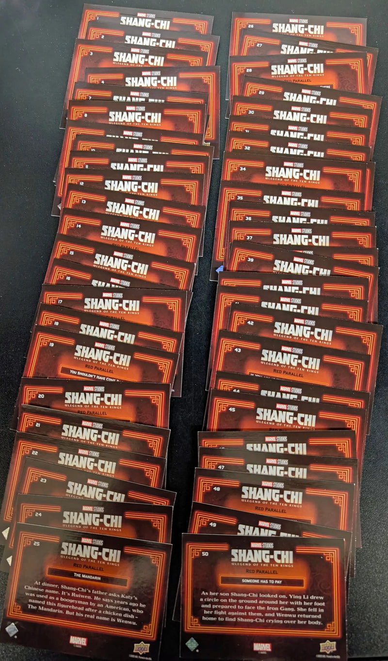 2022 Upper Deck Marvel Shang-Chi Complete 50 Card Red Parallel Set - Marvel Card Single