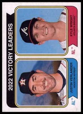 2022 Victory Leaders (Justin Verlander / Kyle Wright) 2023 Topps Heritage #205 - Baseball Card Single