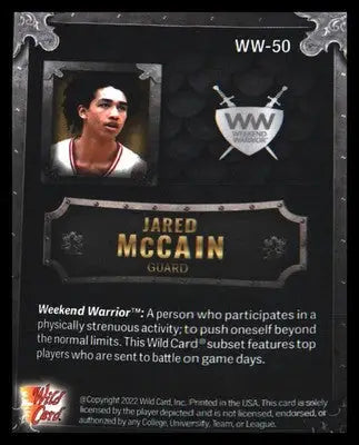 2022 WC Matte Weekend Warrior Silver/Black/Gold #WW-50 Jared McCain /50
