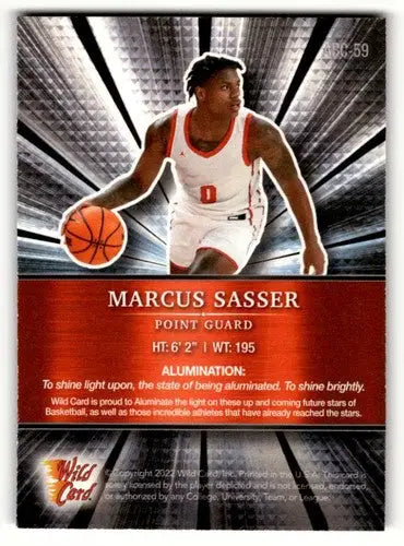 2022 Wild Card Alumination #ABC-59 Marcus Sasser Basketball Cards N ID:62450 - Basketball Card Single