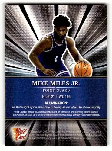 2022 Wild Card Alumination #ABC-62 Mike Miles Jr. Basketball Cards ID:62445 - Basketball Card Single