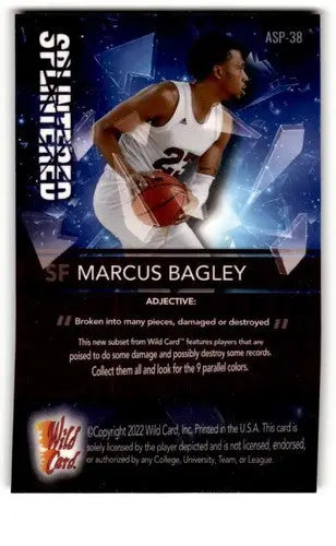 2022 Wild Card Alumination #ASP-38 Marcus Bagley Basketball Cards N ID:62438 - Basketball Card Single