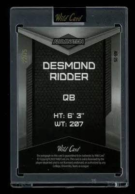 2022 Wild Card Alumination Desmond Ridder #AB-25 22/75 Football - Football Card Single