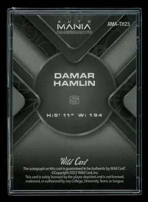 2022 Wild Card Auto Mania American FB Damar Hamlin #AMA-TH23 2/50 Football - Football Card Single