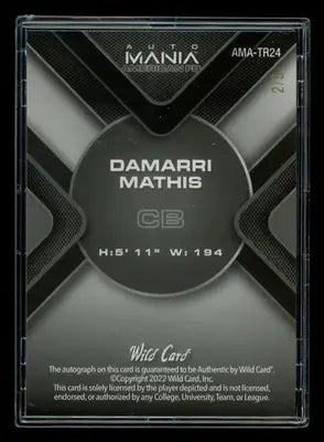 2022 Wild Card Mania American FB Damarri Mathis #AMA-TR24 2/5 Football