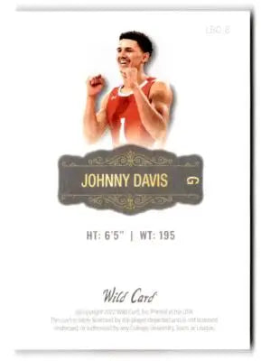 2022 Wild Card Matte #LBC-8 Johnny Davis Limited Base Cards White - Basketball Card Single