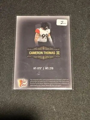 2022 Wild Card Matte #MB-11 Cameron Thomas Black auto #/99 - Football Card Single