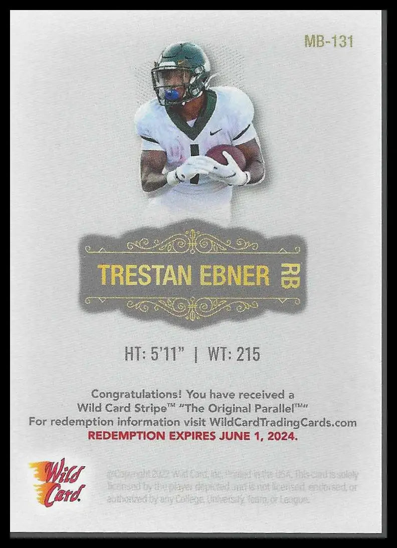 2022 Wild Card Matte White -Blue #96/200 #MB-121 Trestan Ebner