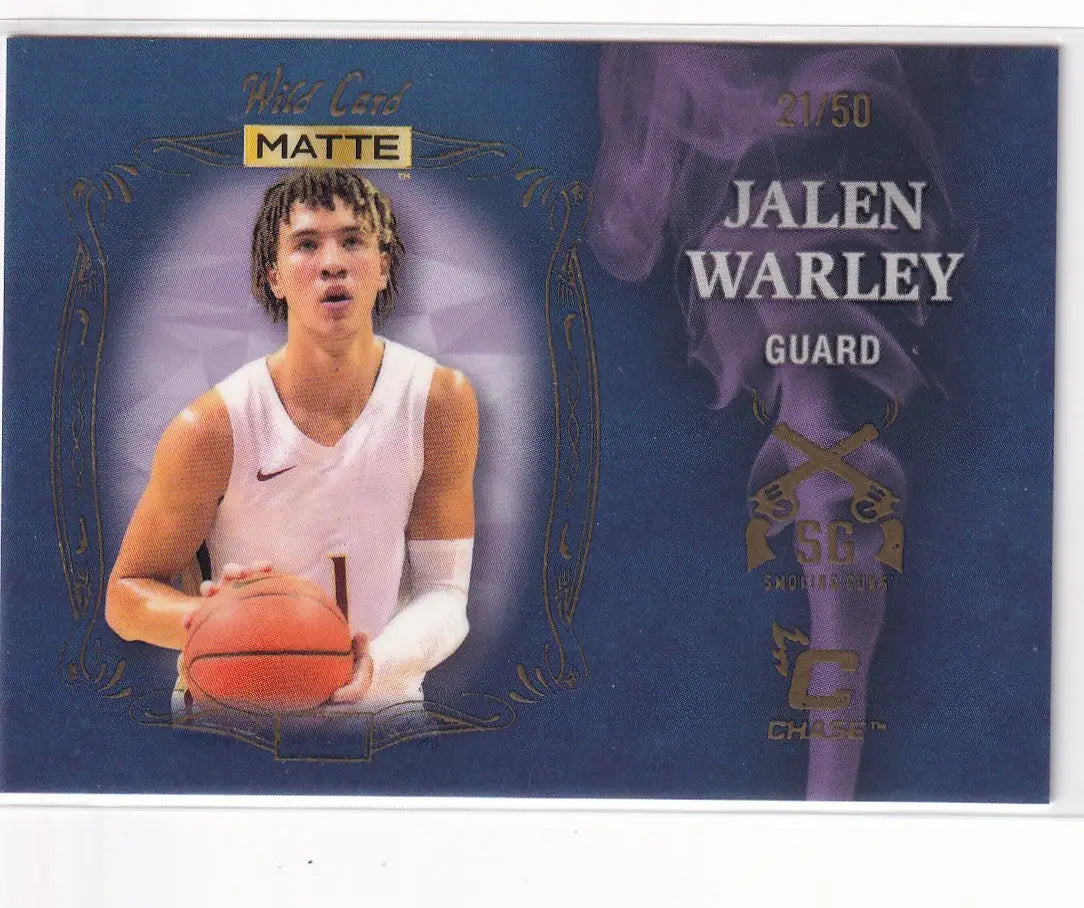 2022 WILD CARD #SG-10 JALEN WARLEY 21/50- GONZAGA BULLDOGS - Basketball Card Single