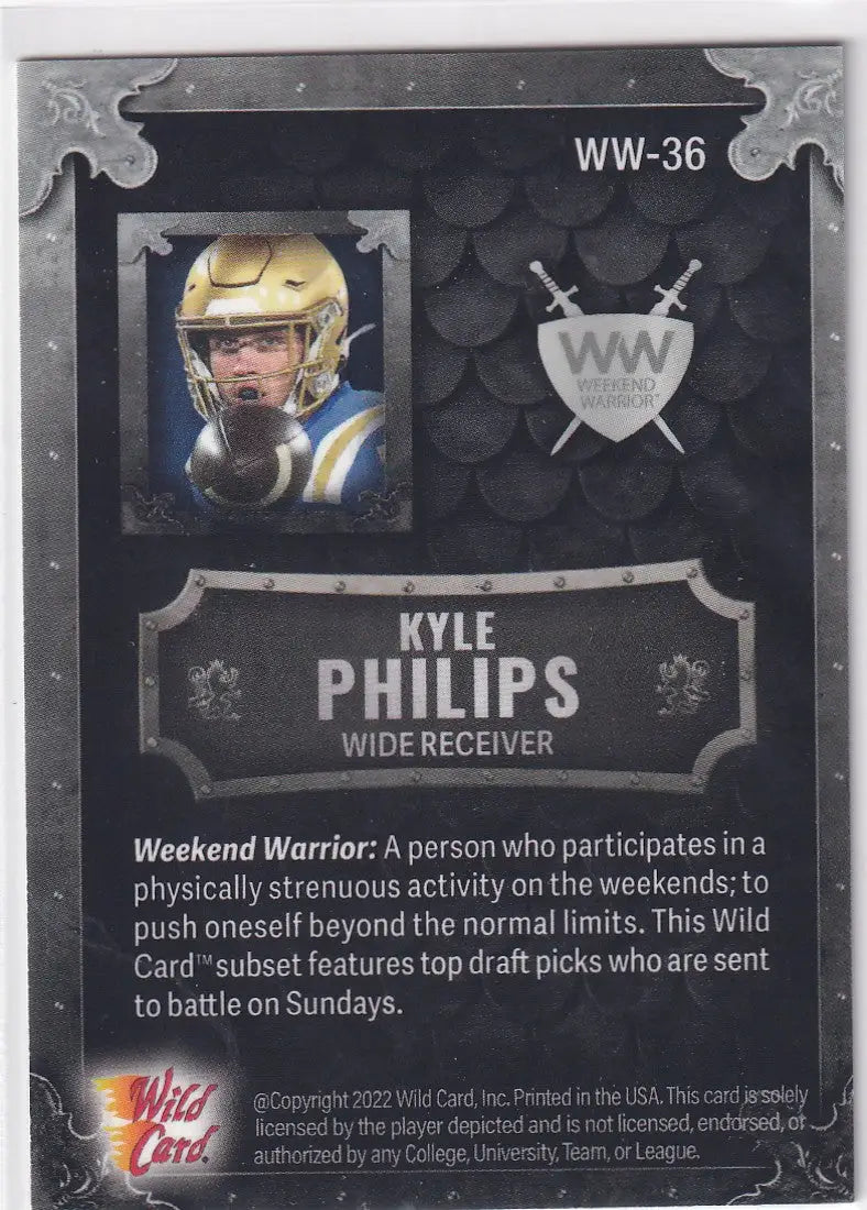 2022 WILD CARD #WW-36 KYLE PHILLIPS 196/200- LAS VEGAS RAIDERS