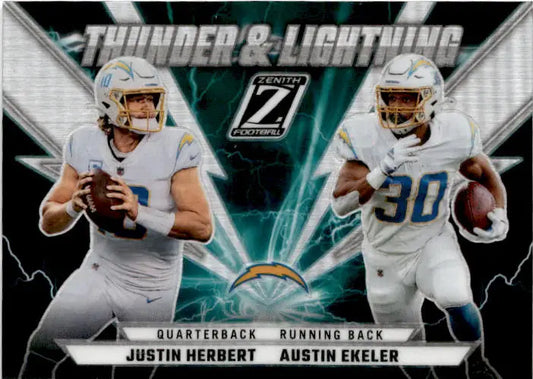 2022 Zenith #TL-JAU Justin Herbert / Austin Ekeler Thunder and Lightning - Football Card Single