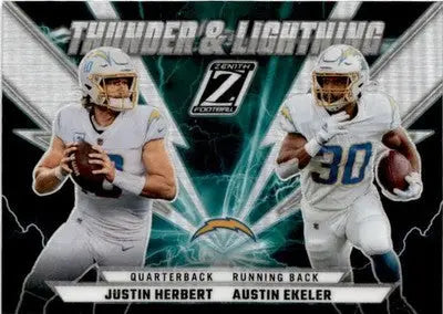 2022 Zenith #TL-JAU Justin Herbert / Austin Ekeler Thunder and Lightning - Football Card Single