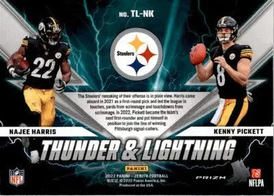 2022 Zenith #TL-NK Najee Harris / Kenny Pickett Thunder and Lightning - Football Card Single