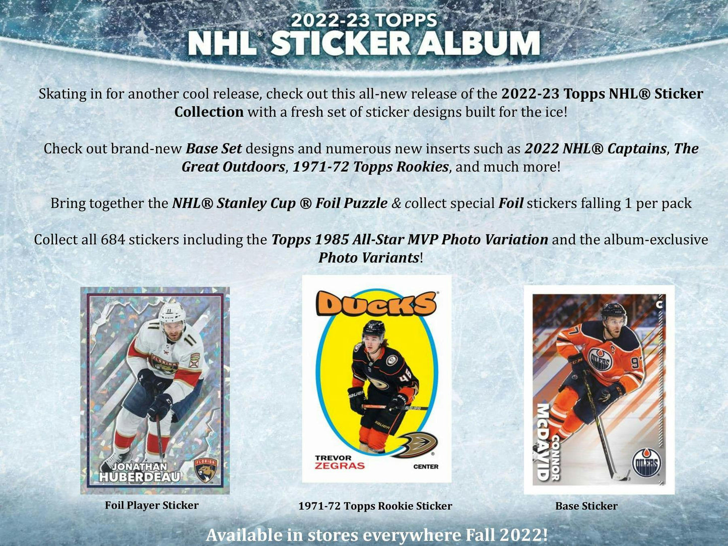 2022/23 Topps NHL Hockey Sticker Collection 50-Pack Box | Columbia Sports Cards