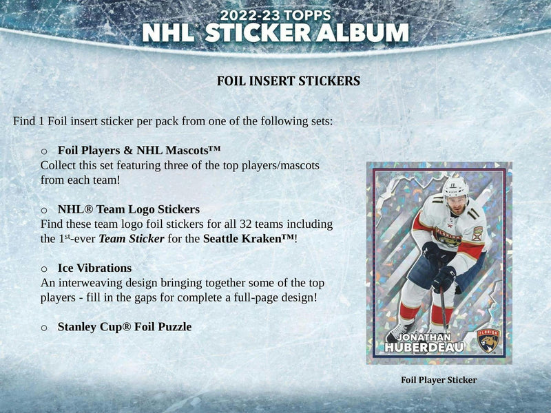 2022/23 Topps NHL Hockey Sticker Collection 50-Pack Box | Columbia Sports Cards